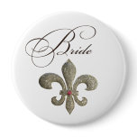Fleur de lis NOLA Bride Bling buttons