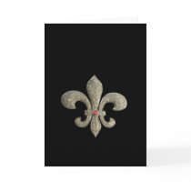 Fleur de lis NOLA Bride Bling Greeting Card