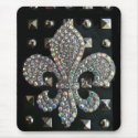 FLEUR DE LIS ON STUDS HARD ROCK PRINT mousepads