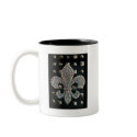FLEUR DE LIS ON STUDS HARD ROCK PRINT mugs