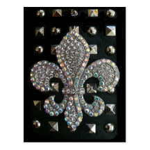 FLEUR DE LIS ON STUDS HARD ROCK PRINT POSTCARDS