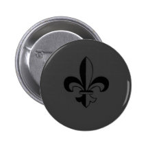 Fleur de lis pinback button