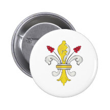 fleur de lis pinback button