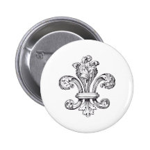fleur de lis pinback buttons
