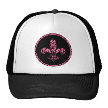 Fleur de lis Pink Apparel Mesh Hat