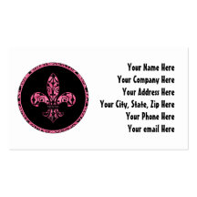 Fleur de lis Pink Business Cards 1