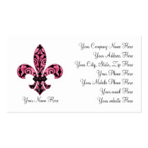 Fleur de lis Pink Business Cards 2