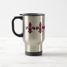 Fleur de lis Pink Gifts Coffee Mugs