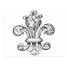 fleur de lis postcard