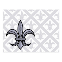 Fleur-de-Lis Postcard (silver)