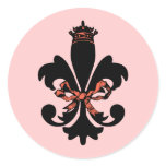 Fleur de lis Queen with bow stickers