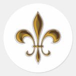 Fleur De Lis Round Stickers