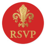 Fleur-de-lis RSVP stickers