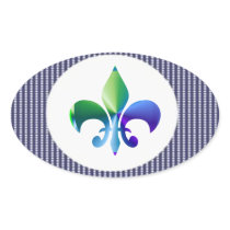 Fleur-de-Lis Oval Stickers