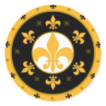 fleur de lis round sticker