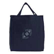 Fleur De Lis tote Monogram Embroidered Tote Bag