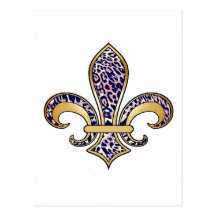 Fleur de Lis with pattern - 04 Postcard