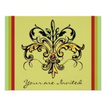 Fleur de lis Xmas Personalised Announcements