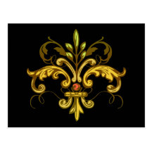 Fleur de lis Xmas Postcards
