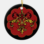 Fleur de lis Xmas - red Christmas Ornament