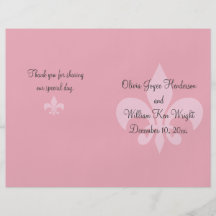 Fleur de Lise Wedding Program Flyer Design