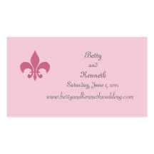 Fleur de Lise Wedding Website Card in Pretty Pinks Business Card Templates