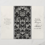 Fleur di Lys Damask - Black Formal Wedding Program Flyer Design