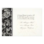 Fleur di Lys Damask - Black Reception Invitation