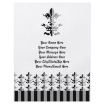 Fleur Heart Crown - Black Personalised Flyer