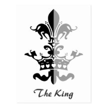 Fleur Heart Crown - Black Postcard