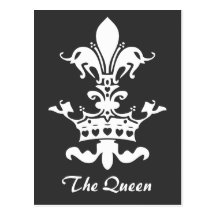 Fleur Heart Crown - Black Postcards