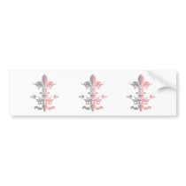 Fleur Heart Crown - Pink Bumper Stickers