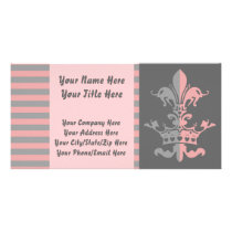 Fleur Heart Crown - Pink Photo Card Template
