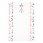 Fleur Heart Crown - Pink Stationery