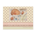 Fleur Pink/Rosy Brown • Birth Announcement postcards
