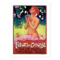 Fleurs de Mousse Perfume Poster postcards