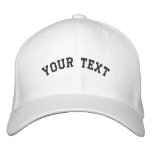 Flex-fit Wool Embroidered White Cap Template embroidered hats