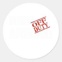 FLIGHT ATTENDANT DARK ROUND STICKER