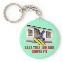 Flight Attendant Emergency Chute Humour Keychain