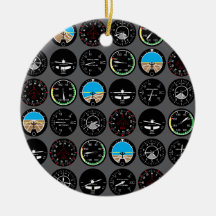Flight Instruments Christmas Ornament