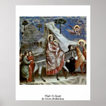 Flight To Egypt By Giotto Di Bondone Print