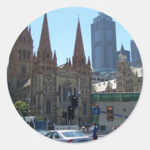 Flinders & Swanston Streets - Melbourne Round Stickers