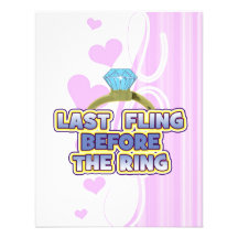 fling before ring bride bachelorette wedding party personalized invitation