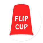 flip cup round sticker