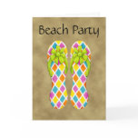 Flip Flop Chevron Party Invitation Greeting Cards