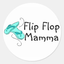 Flip Flop Mamma Round Stickers