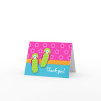 Flip Flop Pool Party Folded Thank you note cards