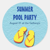 Flip Flop Pool Party Sticker