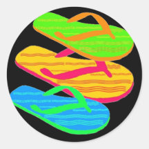 flip-flop round sticker