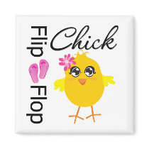 Flip-Flop Sandals Chick Fridge Magnet